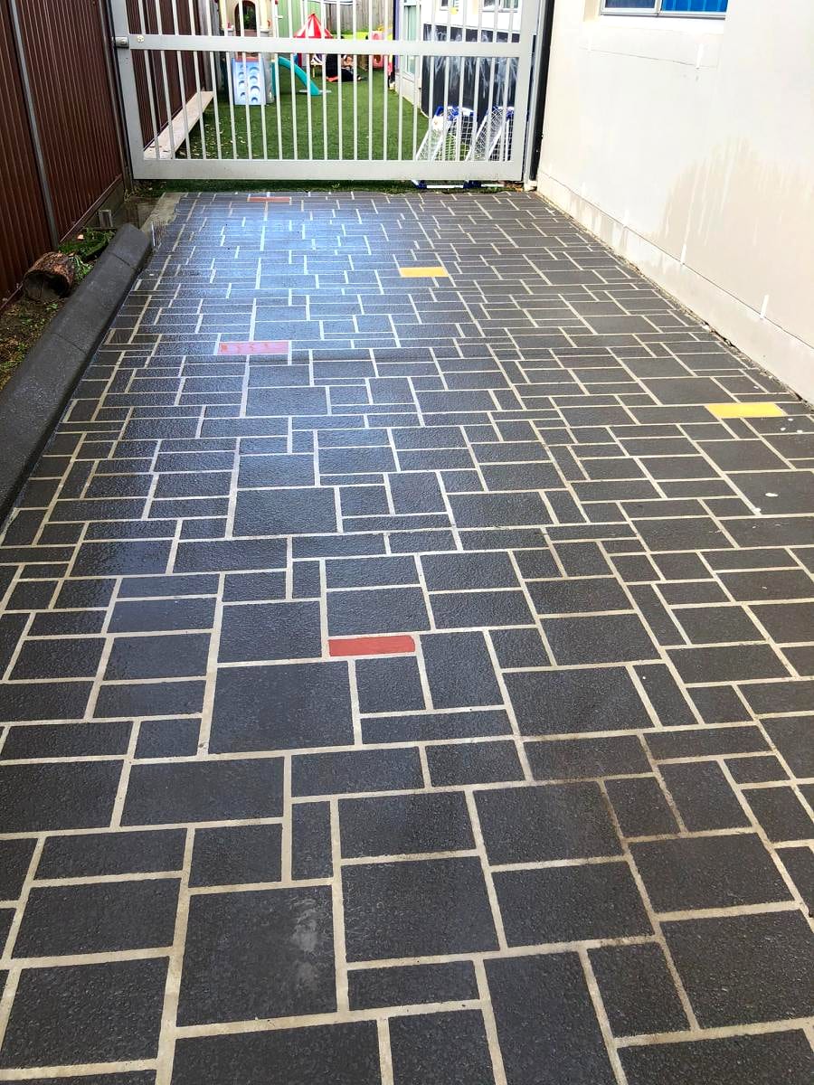 A commercial carpark after pressure cleaning