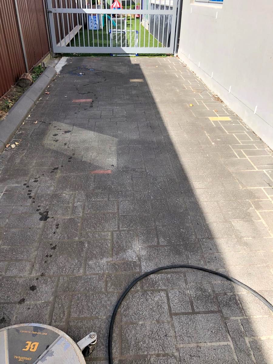 Slate pavers cleaned and sealed