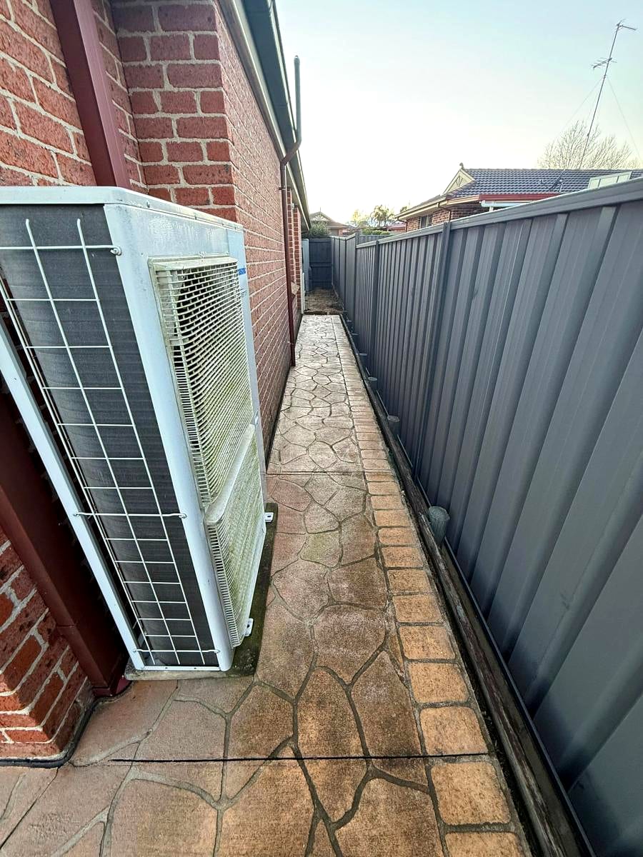 An exterior wall after washing